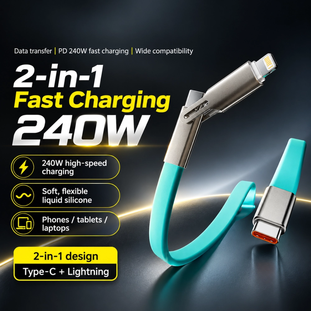 240W Right-Angle USB-C Charging Cable